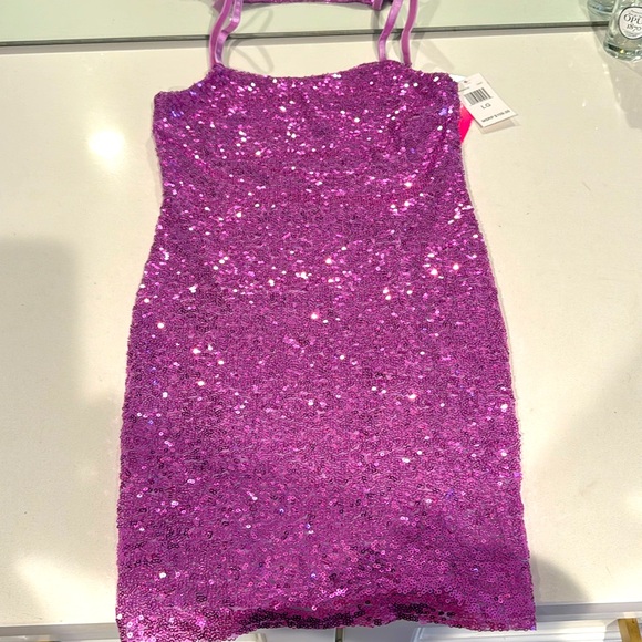 Purple sequins girls dress - Picture 1 of 4